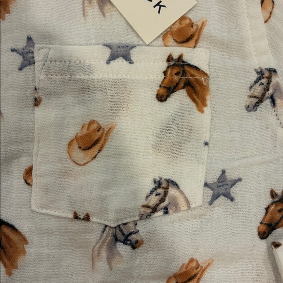 Jamie Kay Cowboy and Star Print Shirt - Cream and Brown - Picture 3 of 6